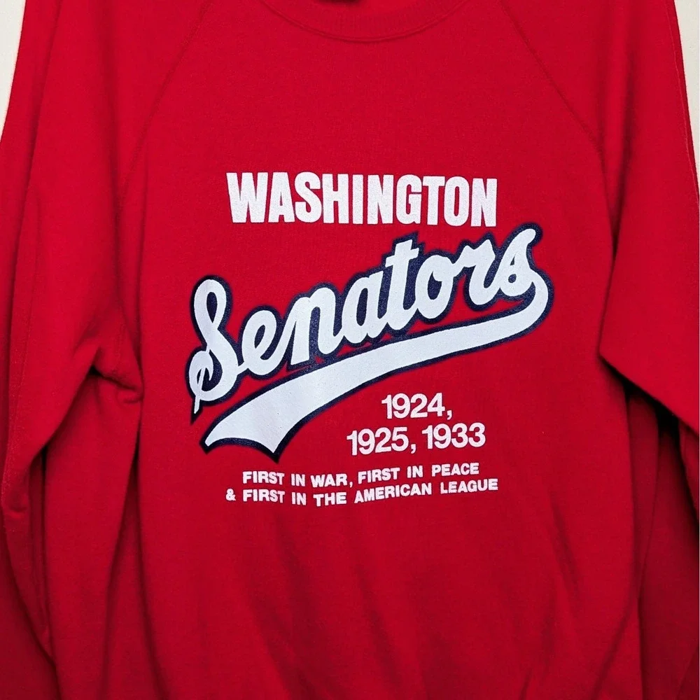 Vintage Washington Senators 80s Nationals‎ MLB Crewneck Sweatshirt Size Medium